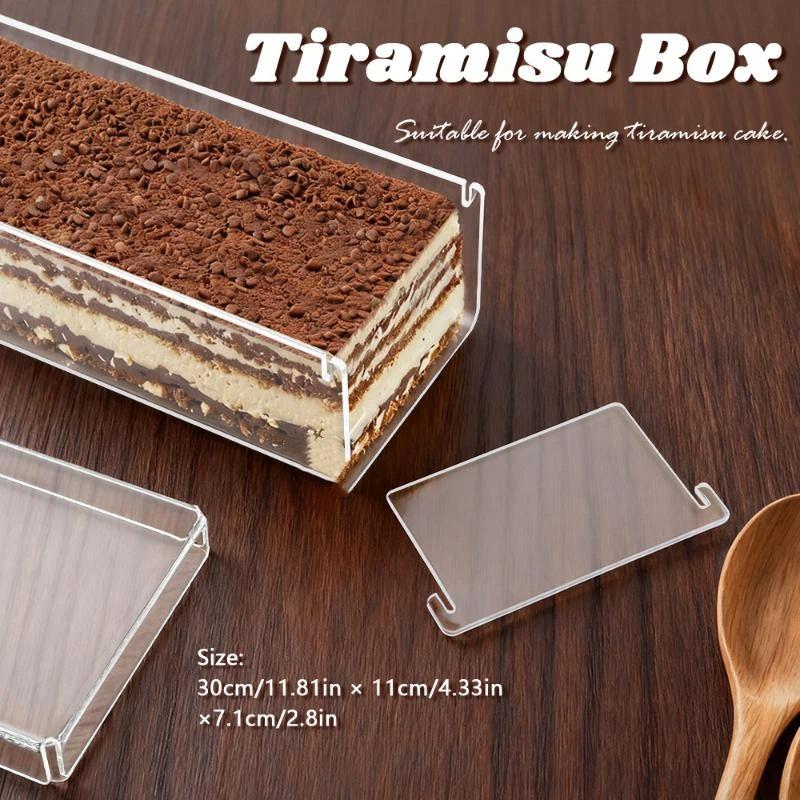Kitchen Baking Storage Containers - Robuster rechteckiger Acryl-Tiramisu-Behälter, transparente Dessert-Backform, Multifunktionsbox