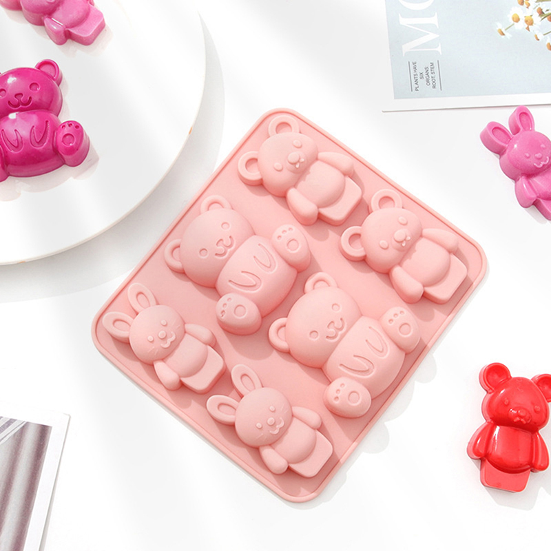 Baking Kitchen Kids - Silikonform Niedliche Cartoon-Tierfiguren Schokoladen-Kuchenbackform Küchenbackwerkzeug Kinder-Ergänzungsnahrungswerkzeug