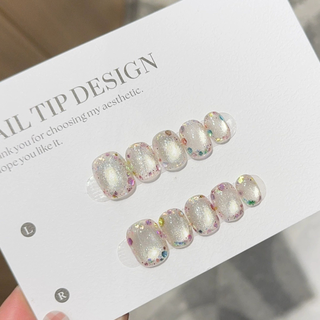 Decorating Tip Set - 10 Stück kurze, bunte Kunstnägel mit