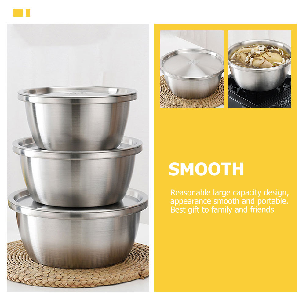 Kitchen Baking Storage Containers - 1 Set Edelstahl-Rührschüssel, robuste Küchen-Backschüssel für