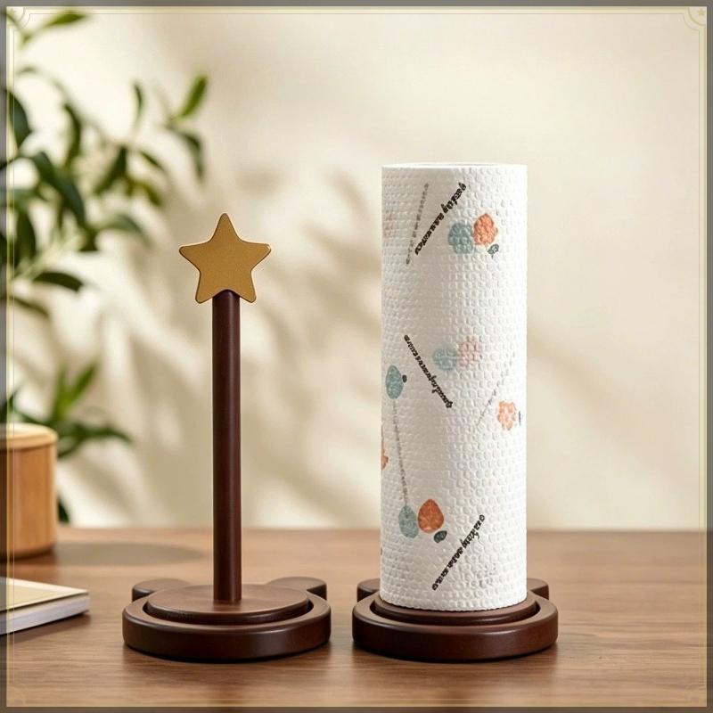 Kitchen Baking Paper Holder - Kreativer Küchenrollenhalter aus Holz, multifunktionaler Aufbewahrungsständer