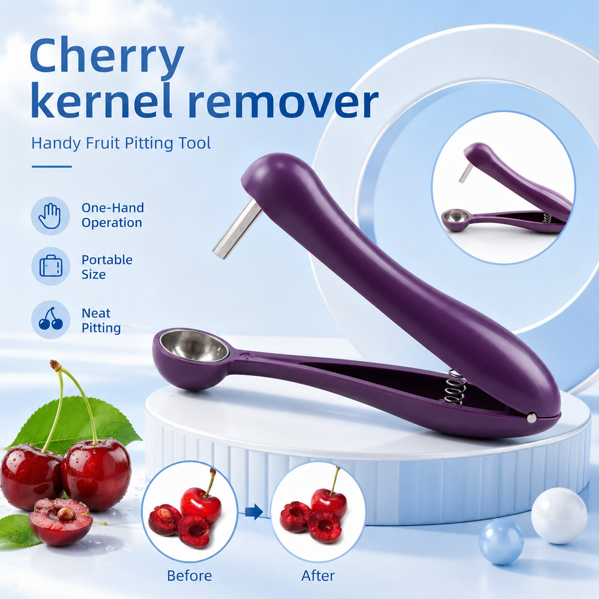 Kitchen Baking Tools - Kirschkern-Entferner Handlicher Kirsch- und Olivenentkerner Einfach