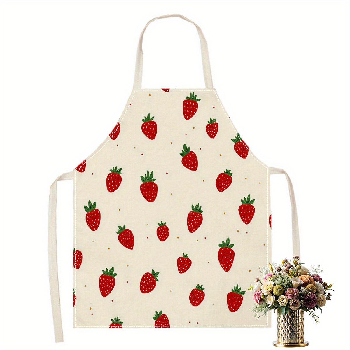 Baking Kitchen Kids - 1 Stück Erdbeer-Schürze mit Fruchtmuster, für