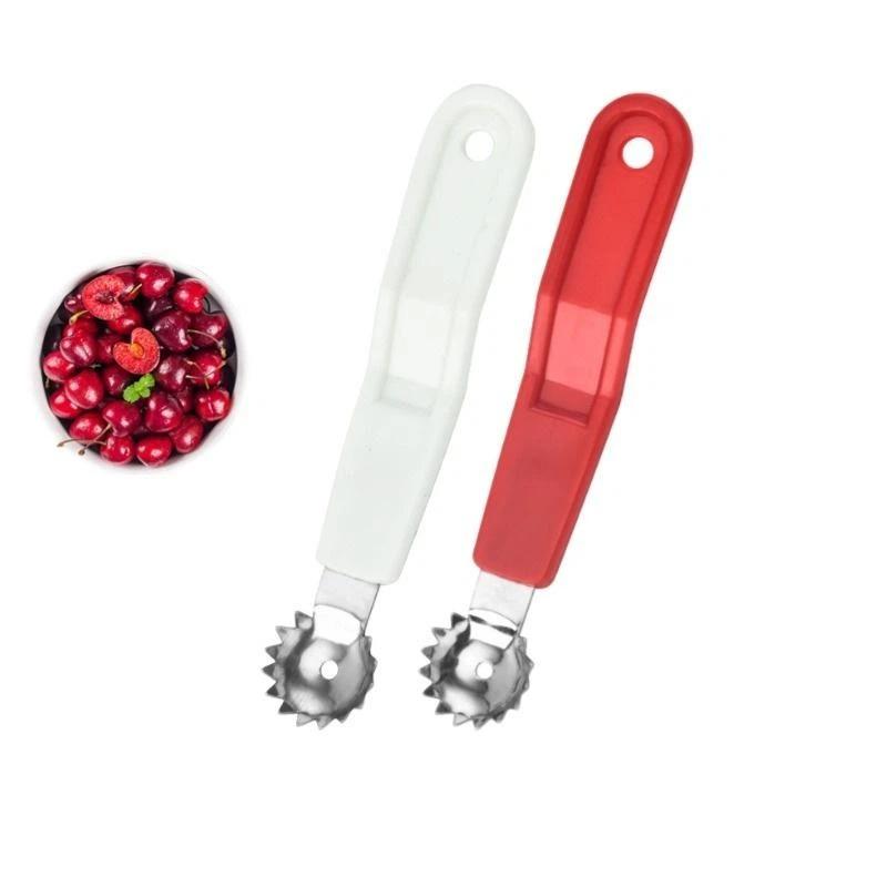 Kitchen Baking Tools - 1/4-teiliges Kirschentkerner-Werkzeug mit Edelstahlkopf und rutschfestem
