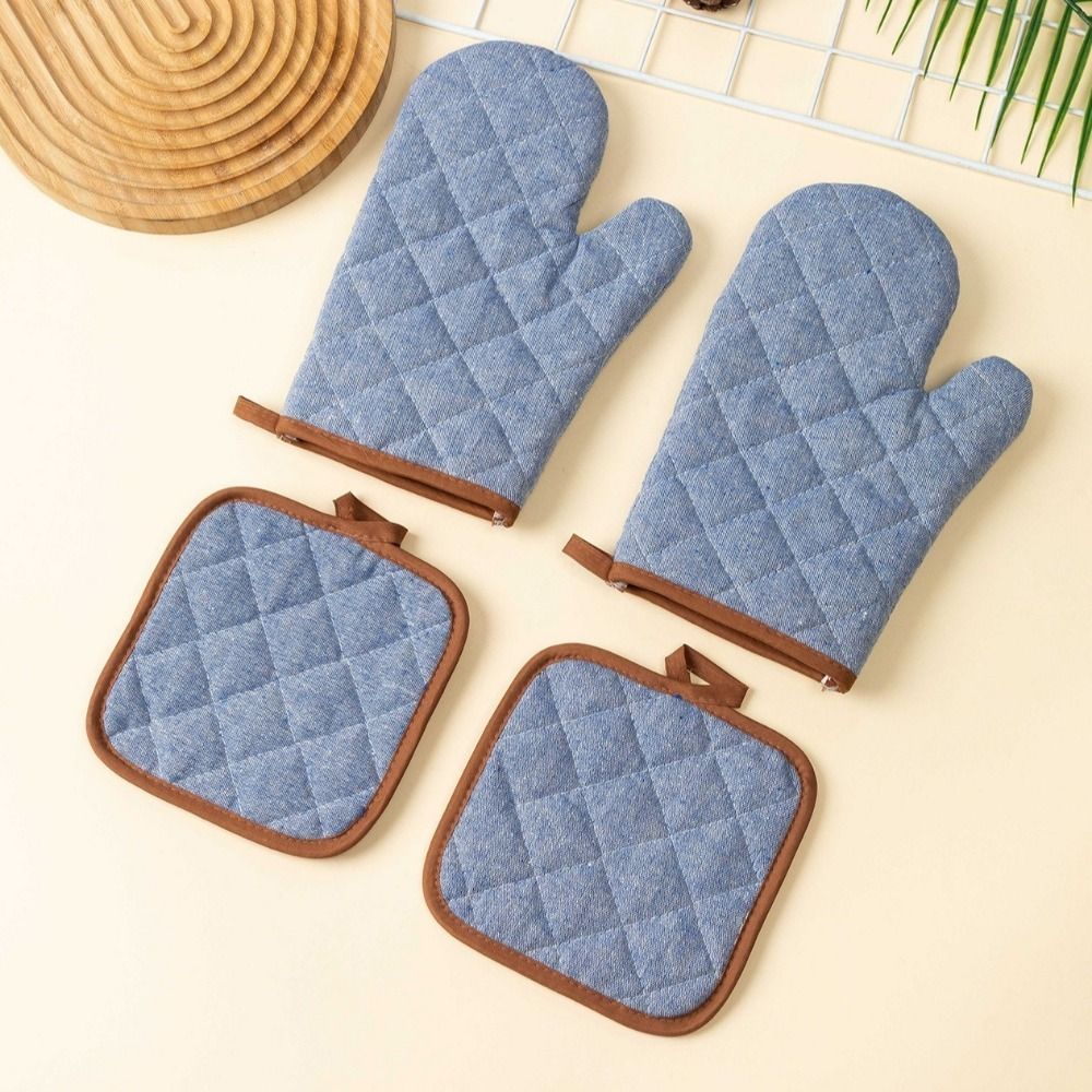 Kitchen Baking Gloves - 2 Stück Anti-Verbrühungs-Ofenhandschuhe, hitzebeständig, verdickt, Mikrowellenhandschuhe,