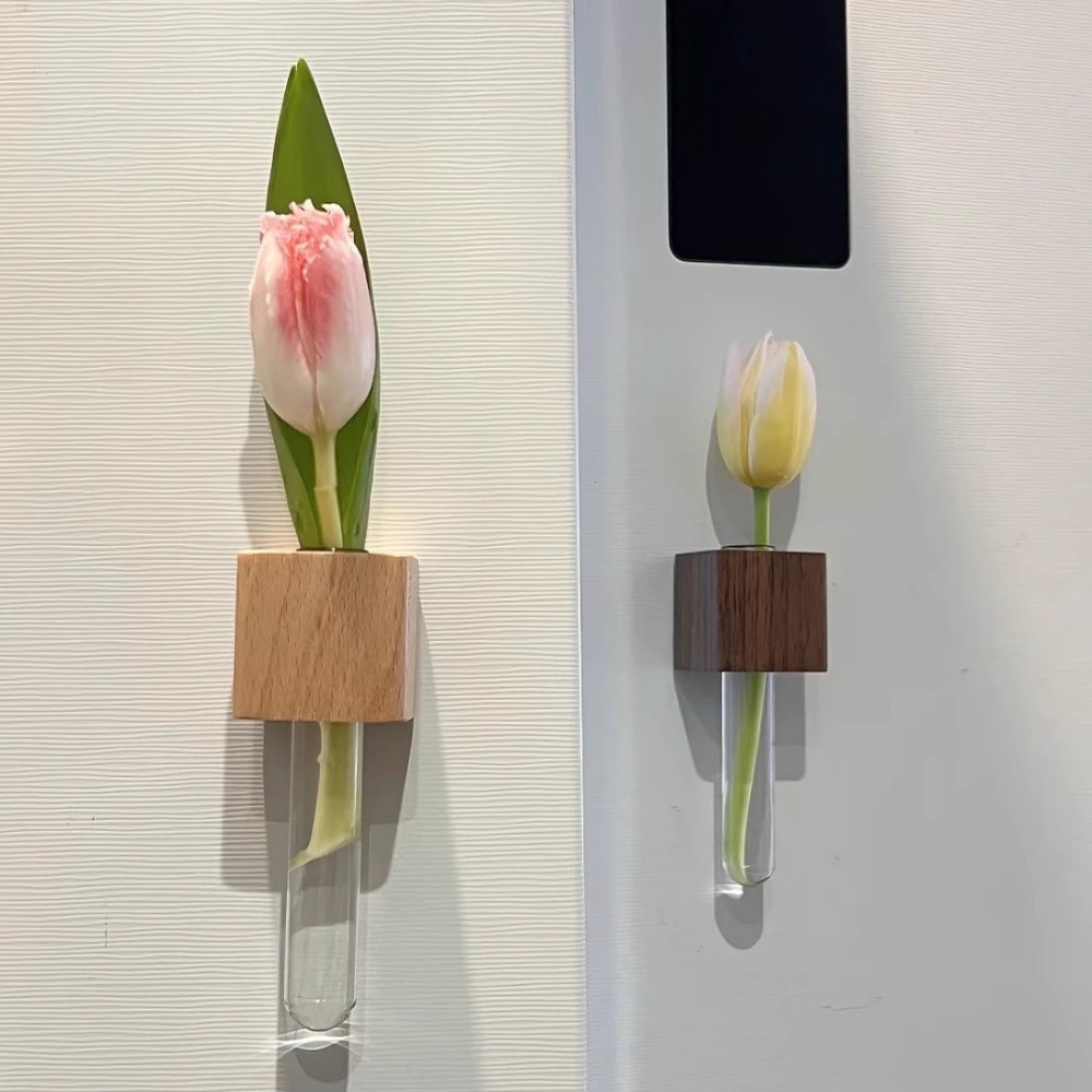 Kitchen Quiz - Holz Reagenzglas Vase Kühlschrank Magnet Hydrokultur