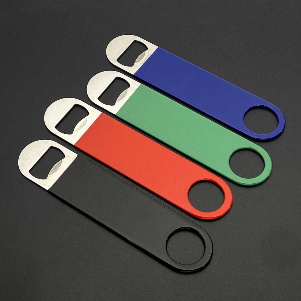 Kitchen Baking Gifts - Barkeeper Bierflaschenöffner Flach Schnellöffner Gummibeschichteter Edelstahl