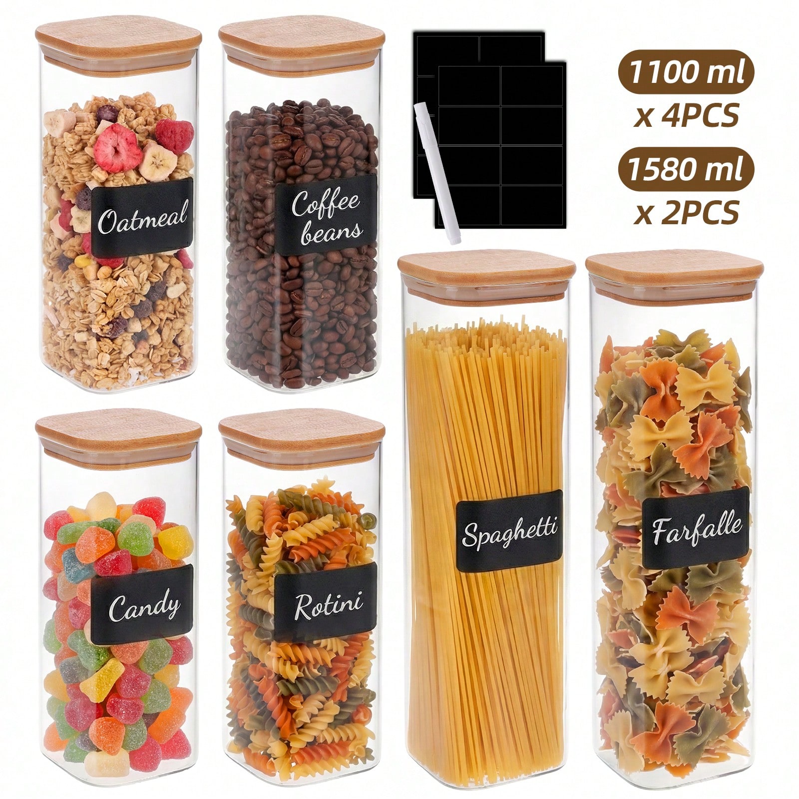 6/12 Stück Glas-Lebensmittelbe – Kitchen Baking Storage Containers Bewertung und Preis