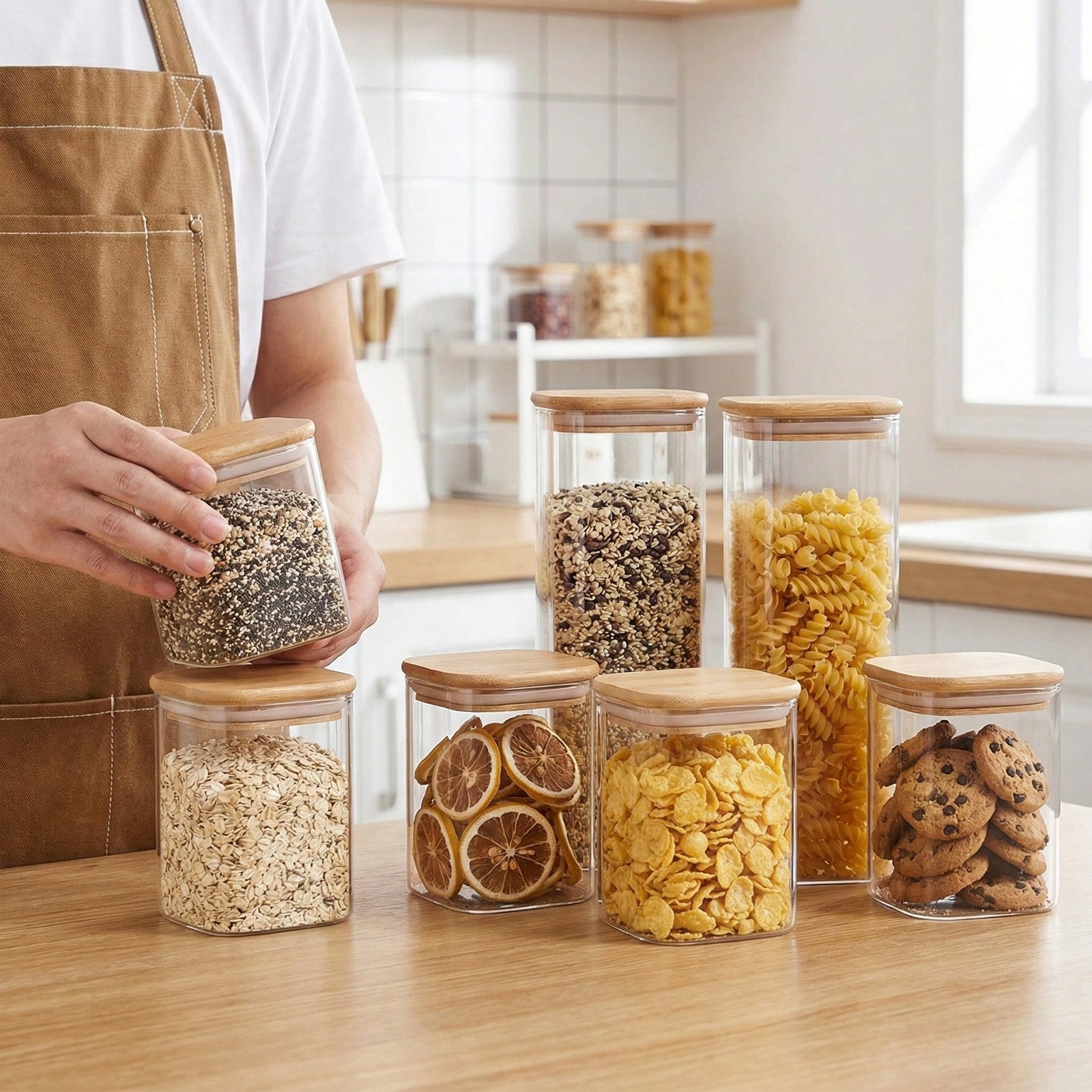 6/12 Stück Glas-Lebensmittelbe – Kitchen Baking Storage Containers Bewertung und Preis