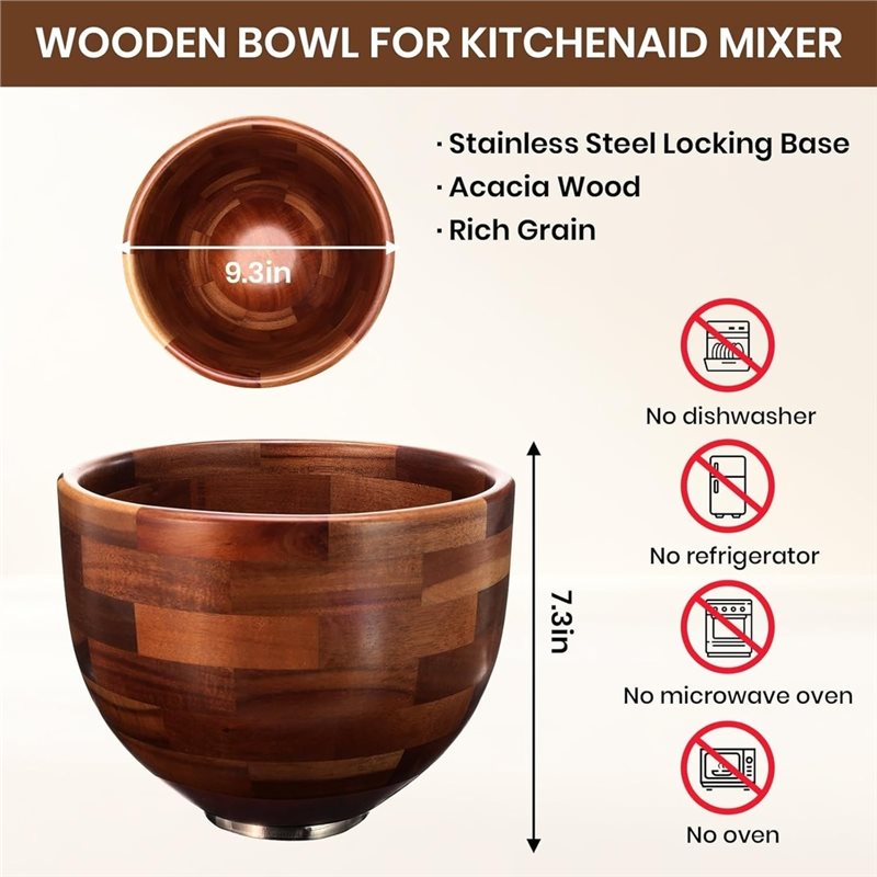 ABGH-Holz-Rührschüssel für Kit – Kitchenaid Baking Bowl Bewertung und Preis