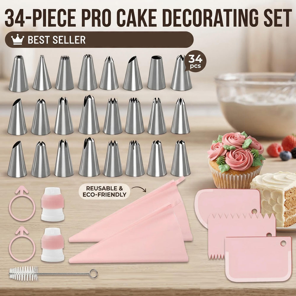 34-teiliges Spritztüllen-Set m – Decorating Tip Set Bewertung und Preis