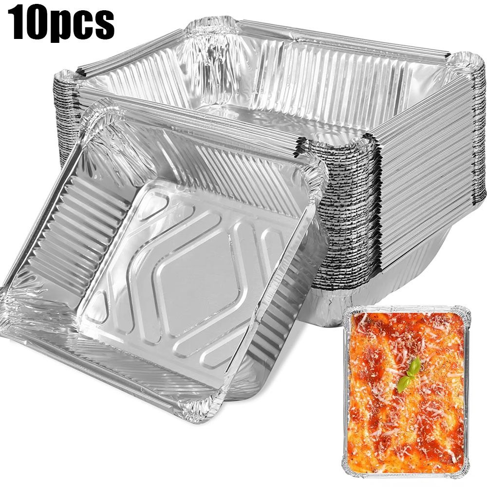 10PCS Einweg Aluminium Folie L – Kitchen Baking Storage Containers Bewertung und Preis