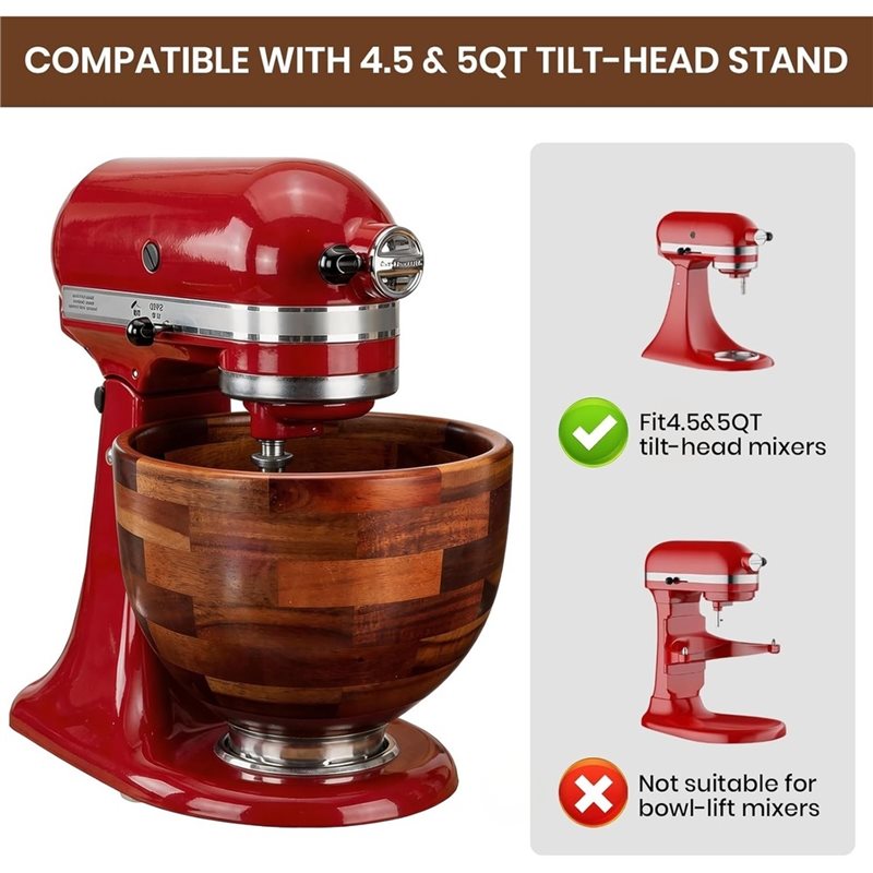 AB41-Holz-Rührschüssel für Kit – Kitchenaid Baking Bowl Bewertung und Preis